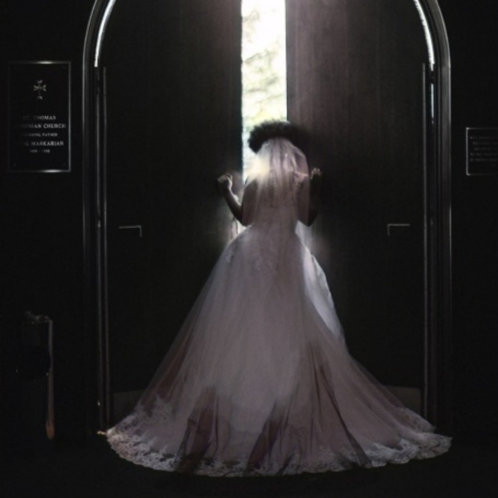 New Black ombre wedding veil